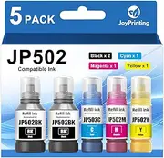 JoyPrinting 502 Ink Bottles Compatible with Epson 502 Ink Refill Bottles Work for Epson ET-3850 ET-2850 ET-2760 ET-4850 ET-3760 ET-4760 ET-3750 ET-4750 ET-3830 ET-2700 ET-4750 ET-3700 ET-2750 (5 Pack)
