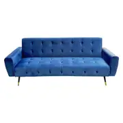 Ava 3-Seater Tufted Velvet Sofa Bed by Sarantino - Blue