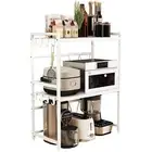 3 Tier Shelf Extendable Microwave Oven Rack Adjustable Bakers Rack for kitche...