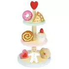NEW Le Toy Van Honeybake Wooden Cake Stand Set - Childrens Cupcakes High Tea