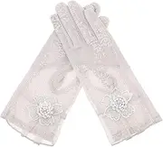 [DEARMAMY] Summer Gloves Women Silk Gloves Sunscreen Protection Breathable and Touchscreen for Tea Driving Cycling