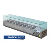 Polar G-Series Countertop Prep Fridge 8x 1/3GN with Glass Sneeze guard