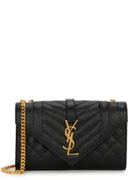 Saint Laurent Envelope Small Leather Cross-body Bag, Cross-body bag - Black One Size