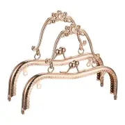 Metal Purse Frames, 8.07" 2Pcs Kiss Lock Clasp Frame for Coin Bags DIY, Gold