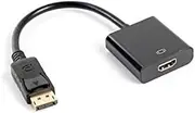 Lanberg AD-0009-BK Displayport 1.1A (19 Pin) Male to HDMI (1.4) Female Adapter with Cable, 20 cm, Black