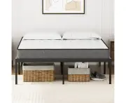 Advwin Bed Frame Double Metal Bed Base 41cm Upholstered Mattress Base Black