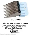 OSTER STAINLESS STEEL ATTACHMENT GUIDE COMB*Fit A5,A6,Andis AGC,Wahl KM Clippers