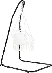 Yaheetech Hammock Stand Only, Adjustable Height 79.5"-95.5" Double-L Shaped Metal Curved Hammock Chair Stand for Indoor/Outdoor Hanging Egg Swing Chair, Max.Weight Capacity 330Lb