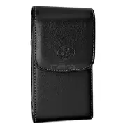 Wider Vertical Leather Pouch Fits w/ Hard Shell Cover Case 6.1 x 3.58 x 0.7 inch