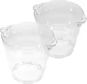 2pcs Acrylic Ice Container with Handles Practical Wine Bucket for Parties Beer Juice and Ice Cubes for Home Bar Cafe Restaurant Use
