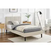 Theodore Bed Frame - Beige, Single - Single