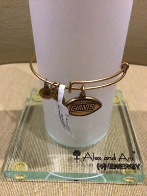 Alex And Ani "New York Giants" Rafaelian Gold Charm Bangle Bracelet