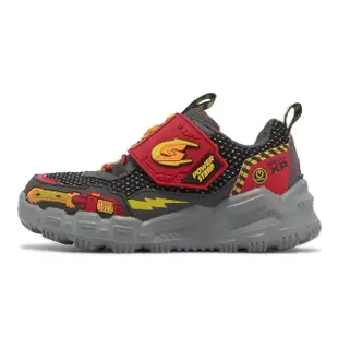 【SKECHERS】兒童燈鞋 S Lights-Adventure Track 紅 灰 音效 太空戰機 閃燈 小朋友(400155LRDCC)