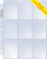 10 x ULTRA PRO PLATINUM TRADING CARD 9 POCKET 3 HOLE AFL & POKEMON PAGE SLEEVES