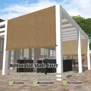 Breathable Pergola Replacement Canopy Cover w/ Rod Pockets & Grommets in Walnut
