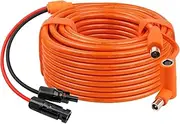 XRDS -RF Solar Panel to DC 8mm Adapter Cable 50FT, Solar Connector to DC7909/8020 Male Plug Extension Cord, 12AWG+14AWG Tinned Copper Wire Compatible with Portable Power Station