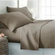 Simply Soft 4-Piece Luxury Deep Pocket Twin Bed Sheets & Pillowcase Set - Taupe