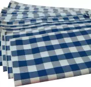 Set of 12 Snap Drape Visa Checkpoint 17" x 17" Napkins Plain Wave Blue/White