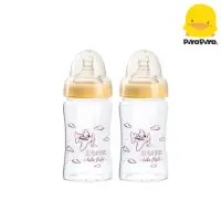 在飛比找momo購物網優惠-【Piyo Piyo 黃色小鴨】寬口徑晶鑽奶瓶180ml*2