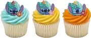 DecoPac Disney's Stitch 'Ohana Cupcake Rings, 24 Lilo & Stitch Cupcake Decorations For Birthday Parties & Celebrations, Food Safe Cake Toppers – 24 Pack