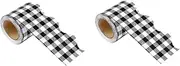 2 Rolls Replaceable Border Trim for Bulletin Board and Checkered DIY Decor for Classroom Festivals and Craft Projects