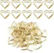 50Pcs Mini Paper Clips, Small Gold Love Heart Shaped Paper Clips Bookmarks Tiny