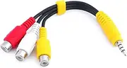 Love your yy 9 Inch Black PVC 3.5mm Male to 3 RCA Female AV Adapter Cable for Sony TV - High Speed Audio and Video Transmission
