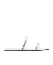 Balenciaga Logo Print Double Strap Sandals 35,35.5 White/Black