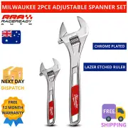 Milwaukee Adjustable Spanner Wrench 2pce Set 10" 6" Shifter Spanner 48227400
