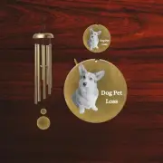 Beautiful Memorial Wind Chime Dog Pet Loss Heartfelt Sympathy Remembrance Gift.