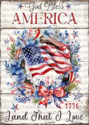 Reba Rose Creations, Rice Paper for Decoupage, Mixed Media, American Flag, God B