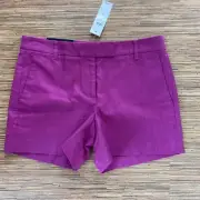 NWT Ann Taylor Black Label Devin Fit Purple/Pink Stretch City Shorts 2