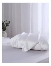 [Natural Home] 25 Momme Standard Luxe Mulberry Silk Pillowcase 2 Pack in White
