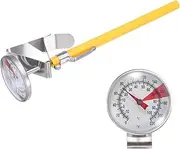 uxcell Bimetal Thermometer with 5in Stainless Steel Stem & 1.5in Dial, -10-110°C Temperature Range, Shatterproof Plastic Lens with Yellow Sheath - Industrial Grade
