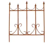 Mini House Fence Decor Retro Wrought Iron Mini Fence Decoration(Light Brown)