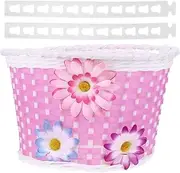 CLISPEED Children's Car Basket Cycling Net Front Handlebar Basket Universal Bike Basket Bike Accessories Bike Basket Kids Childrens Bicycle Basket Wicker Basket Sunflower Belt Plastic Miss