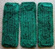 3 Spun Loop Microfiber Reusable Mop Pads with Pocket Backing 5" x 18" New