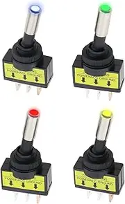 Be In Your Mind 4pcs Toggle Switch Car LED Toggle Switch Auto Toggle Rocker Switch ON-Off Toggle Switch ASW-15D 3 Pin Toggle Switch for Cars Motorcycles Boats
