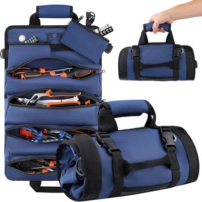 Tool Roll Bag, Heavy Duty Organizer Up, Portable Storage Blue