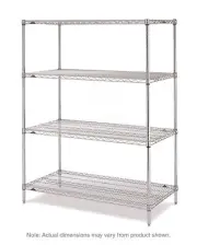 Metro N416BR Super Erecta 4-Shelf Industrial Wire Shelving Starter Unit, Brite,