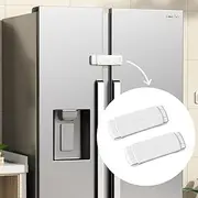 EUDEMON 2 Pack Latest French Fridge Lock French Door Refrigerator/Freezer Lock Apply to Max 3.54"(90mm) Two Door Gap Distance for Kids & Babies,Easy to install no Tools Need or Drill (White)