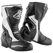 Assen Black White Motorcycle Boots