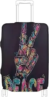 [Joisal] Planets Shaped Balloons Luggage Covers Tsa Approved Fit 18-32 Inch Luggage, Suitcase Accessories, Peace Sign and Hand, L 26-28 in