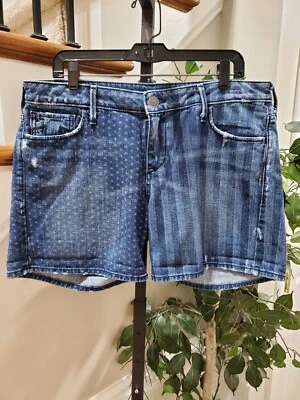 True Religion Women's Blue Denim 100% Cotton Pull On Cassie Jeans Shorts Size 32