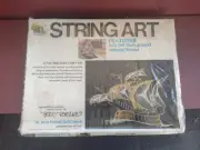 Vintage Open Door STRING ART "The Flying Dutchman" 12x 16 1976