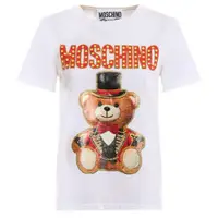 在飛比找ETMall東森購物網優惠-【MOSCHINO】泰迪熊圓領 寬鬆版型 短袖T恤-白色 (