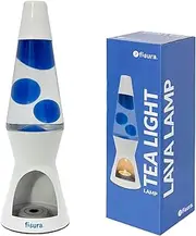 FISURA Lava Lamp With Candle - Blue and White, Environmentally Friendly, No Electricity Required - Original Gift - 29 cm x 8.5 cm (Candle Not Included)