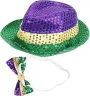 [SHERCHPRY] Festive Carnival Accessories Set Sequin Hat Bow Tie Party Supplies for Adults Boys and Girls