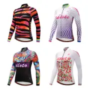 Ladies Cycling Jersey Long Sleeve Bike Bicycle Cycle Jersey Shirt Top Reflective