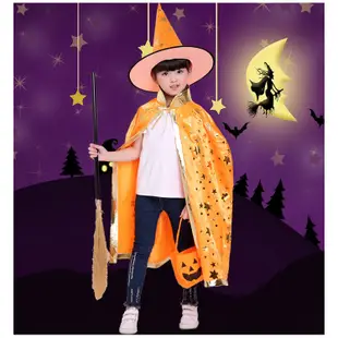 Baby童衣 萬聖節表演造型服裝 兒童服裝 女童女巫 巫婆 斗篷披風帽子 巫師帽 魔法帽 星星斗篷 88192